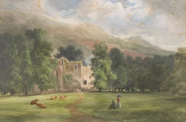 Valle Crucis oder Dinas Bran, Llangollen, 1872